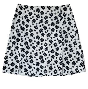 Altar'd State" white and black floral print mini skirt